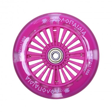 ATHLOPAIDIA Front Led Wheel With Bearing 120mm For Scooter 61215 - Fouchsia