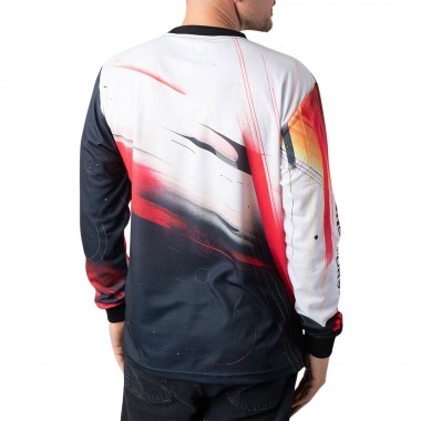DC BURN OUT LS T-SHIRT RACING RED