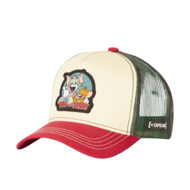 CAPSLAB X TOM AND JERRY ADJ TRUCKER CAP RED/WHITE