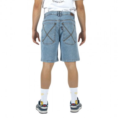 BEE UNUSUAL FEEL GOOD DENIM RELAXED SHORTS BLUE