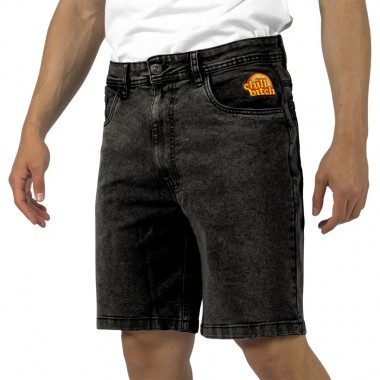BEE UNUSUAL FEEL GOOD DENIM RELAXED SHORTS BLACK
