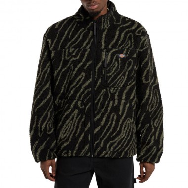DICKIES MOUNT HOPE PRINTED ZIP FLEECE BLACK