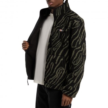 DICKIES MOUNT HOPE PRINTED ZIP FLEECE BLACK