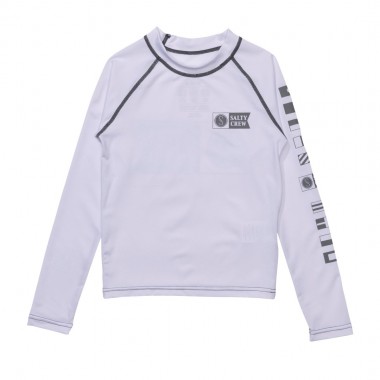 SALTY CREW ALPHA BOYS LS RASHGAURD WHITE