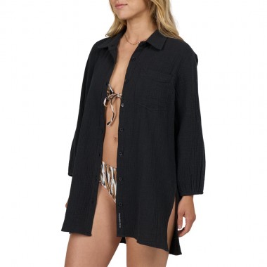 SALTY CREW CLOUDBREAK W LS TUNIC SHIRT BLACK