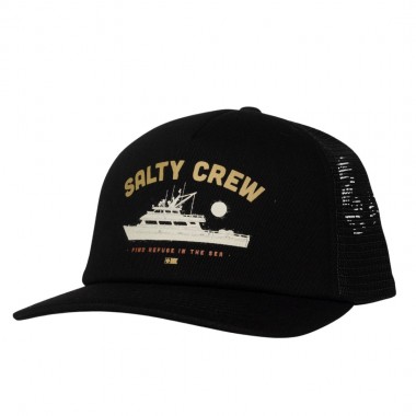 SALTY CREW GOOD TIMES TRUCKER CAP TRUE BLACK
