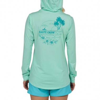 SALTY CREW HEATWAVE W HOODED SUNSHIRT MINT
