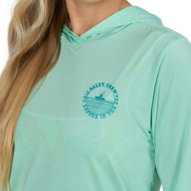 SALTY CREW HEATWAVE W HOODED SUNSHIRT MINT