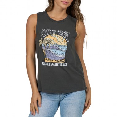 SALTY CREW KEYHOLE W MUSCLE TANK CHARCOAL