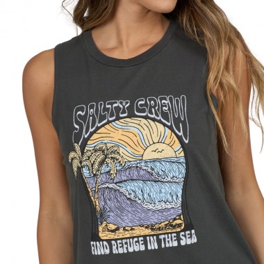 SALTY CREW KEYHOLE W MUSCLE TANK CHARCOAL