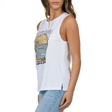 SALTY CREW KEYHOLE W MUSCLE TANK WHITE