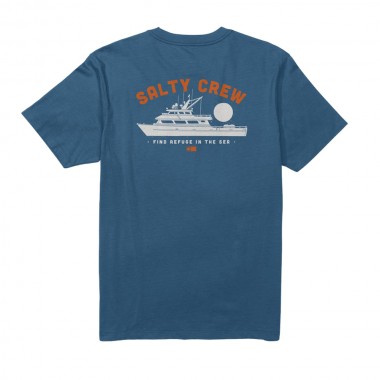 SALTY CREW OVERNIGHT TEE CAST BLUE