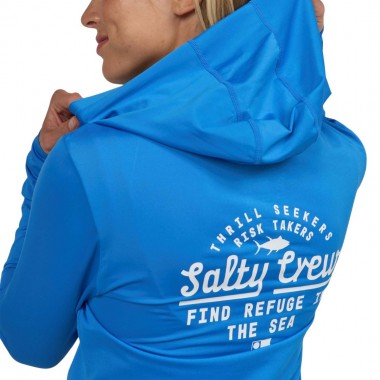 SALTY CREW SCRIPTED W HOODED SUNSHIRT BOLD BLUE