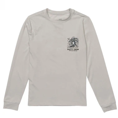 SALTY CREW SURF SHARK BOYS LS SUNSHIRT ATHLETIC HEATHER