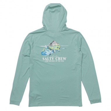 SALTY CREW SURFACE HOODED LS SUNSHIRT SEASIDE HEATHER