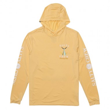 SALTY CREW TAILED HOODED SUNSHIRT LIGHT ORANGE