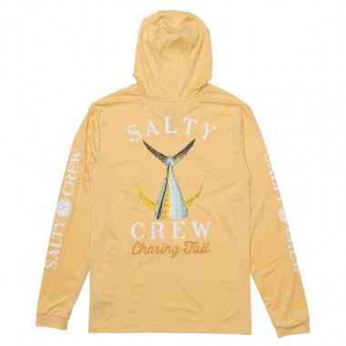 SALTY CREW TAILED HOODED SUNSHIRT LIGHT ORANGE