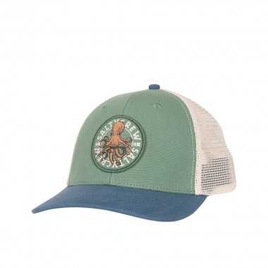 SALTY CREW TENTACLES BOYS RETRO TRUCKER CAP MID GREEN/CAST BLUE