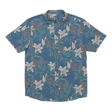 SALTY CREW DRIFTER UV BUTTON UP SHIRT CAST BLUE