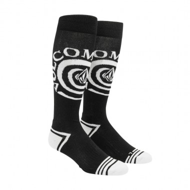 VOLCOM SPIRAL OVER-THE-CALF SNOW SOCKS BLACK