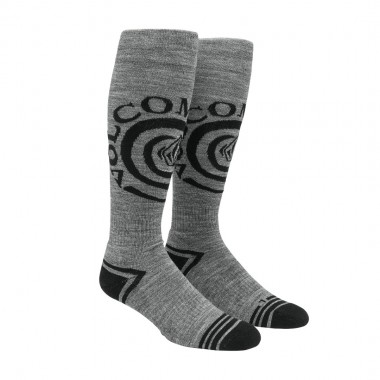 VOLCOM SPIRAL OVER-THE-CALF SNOW SOCKS HEATHER GREY
