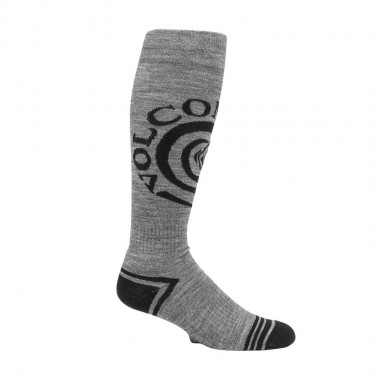 VOLCOM SPIRAL OVER-THE-CALF SNOW SOCKS HEATHER GREY