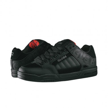 GLOBE TILT SHOES BLACK/RED/TARTAN