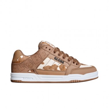 GLOBE TILT SHOES BROWN/WHITE COW
