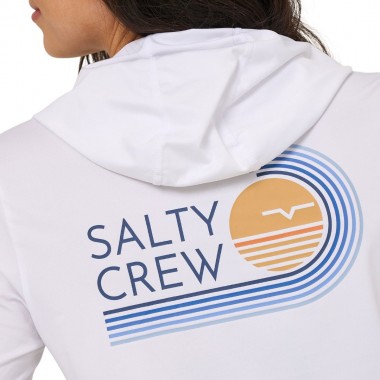 SALTY CREW OMBRE WAVE W HOODED SUNSHIRT WHITE