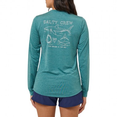 SALTY CREW SHARK ANATOMY W SUNSHIRT TEAL
