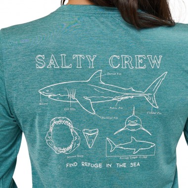 SALTY CREW SHARK ANATOMY W SUNSHIRT TEAL