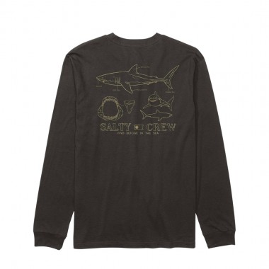SALTY CREW GREAT WHITE LS TEE BLACK