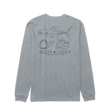 SALTY CREW GREAT WHITE LS TEE QUARRY