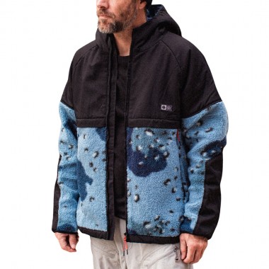 SALTY CREW SHIELD SHERPA ZIP HOODIE BLUE CAMO