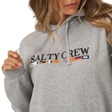SALTY CREW FLAG W HOODIE ATHLETIC HEATHER