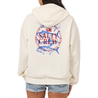 SALTY CREW OVERLAY W HOODIE OFF WHITE