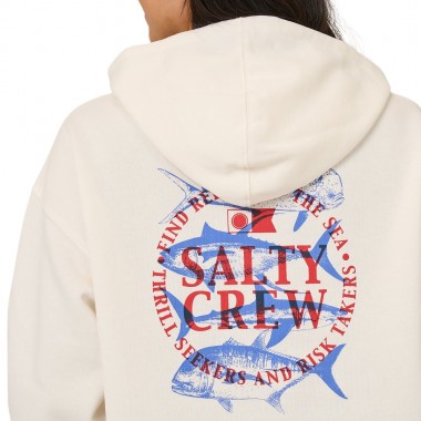 SALTY CREW OVERLAY W HOODIE OFF WHITE