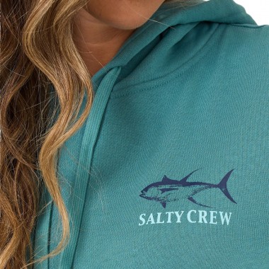 SALTY CREW OVERLAY W HOODIE TEAL