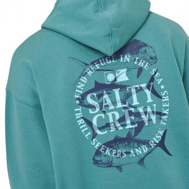 SALTY CREW OVERLAY W HOODIE TEAL