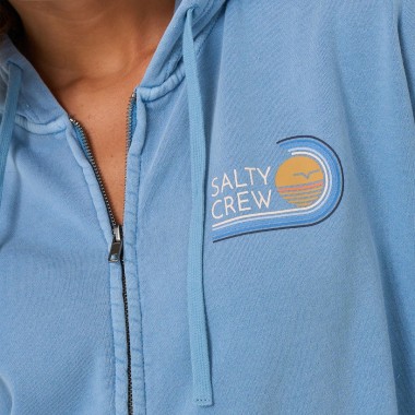 SALTY CREW OMBRE WAVE W ZIP HOODIE ASH BLUE