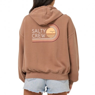 SALTY CREW OMBRE WAVE W ZIP HOODIE MOCHA