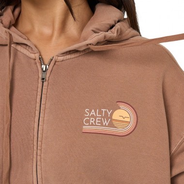 SALTY CREW OMBRE WAVE W ZIP HOODIE MOCHA