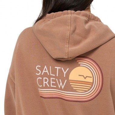 SALTY CREW OMBRE WAVE W ZIP HOODIE MOCHA