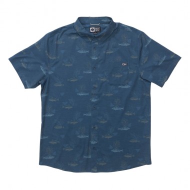 SALTY CREW BREEZER PERF BUTTON UP SHIRT NAVY