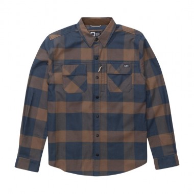 SALTY CREW FATHOM TECH FLANNEL LS SHIRT NAVY/RUST