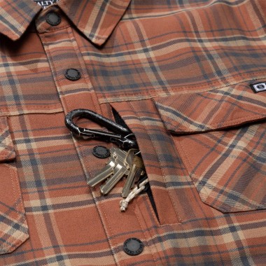 SALTY CREW FATHOM TECH FLANNEL LS SHIRT RUSSET
