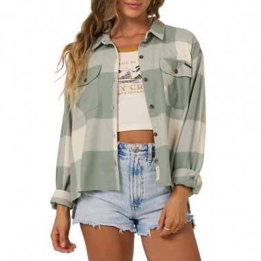 SALTY CREW NOMAD W FLANNEL LS SHIRT SLATE GREY