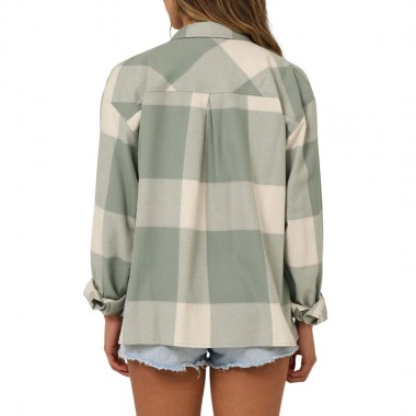 SALTY CREW NOMAD W FLANNEL LS SHIRT SLATE GREY