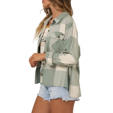 SALTY CREW NOMAD W FLANNEL LS SHIRT SLATE GREY