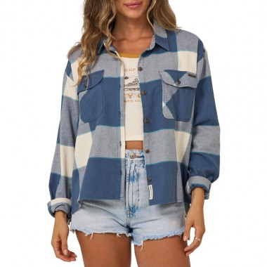 SALTY CREW NOMAD W FLANNEL LS SHIRT VINTAGE INDIGO